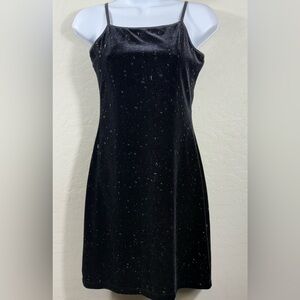 VTG 90's y2k Velvet liquid latex splattered bodycon Goth Dress Dark Fairy Prom M